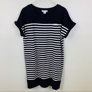 Liz Claiborne Blue & White Striped Long Shirt, XL